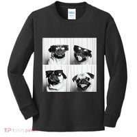 Cute Pug Face Pet Photobooth Cool Pug With Sunglasses Kids Long Sleeve Shirt thumb 0