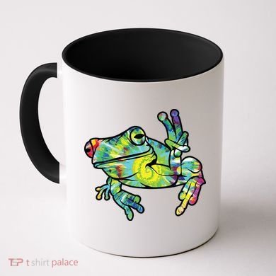 Cool Peace Frog Tie Dye Coffee Mug