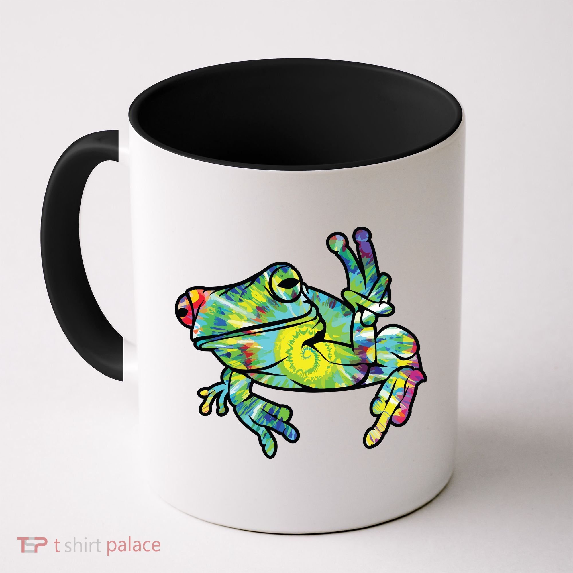 Cool Peace Frog Tie Dye Coffee Mug