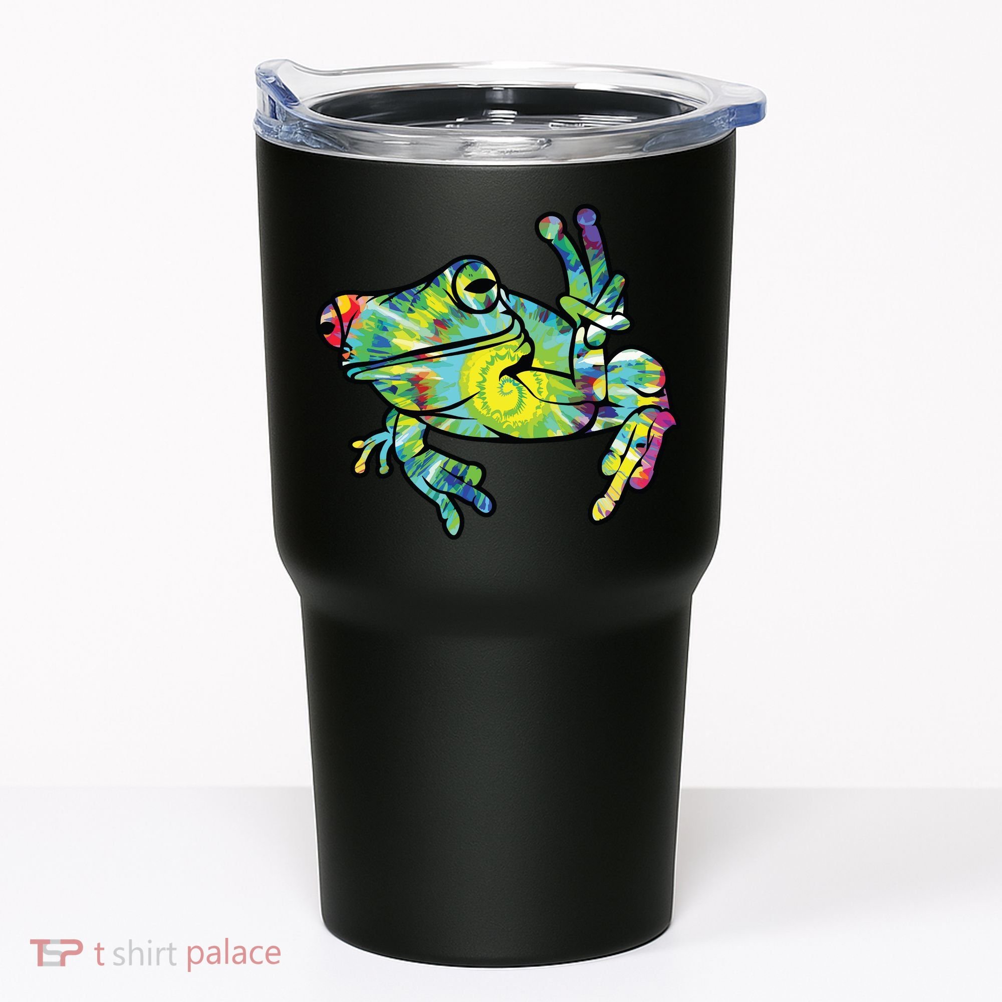 Cool Peace Frog Tie Dye Tumbler