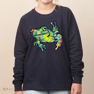Cool Peace Frog Tie Dye Women's Sweatshirt