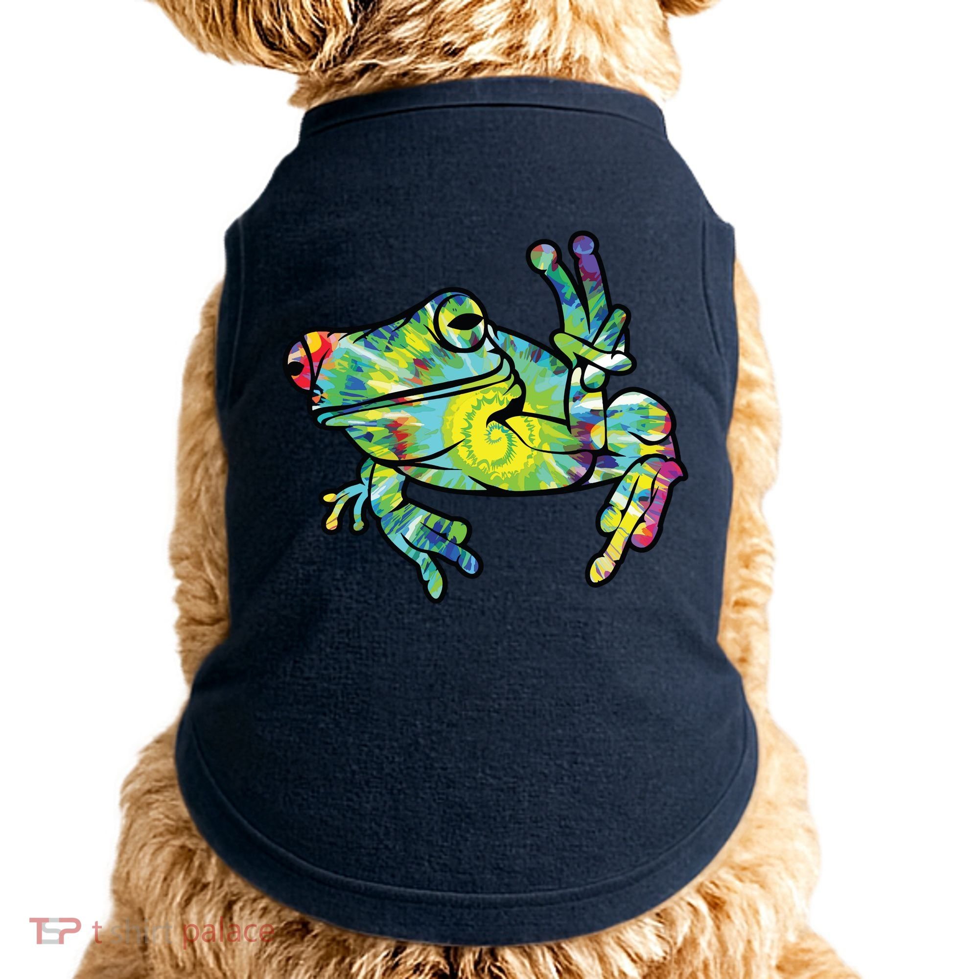 Cool Peace Frog Tie Dye Doggie Tank