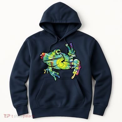 Cool Peace Frog Tie Dye Hoodie