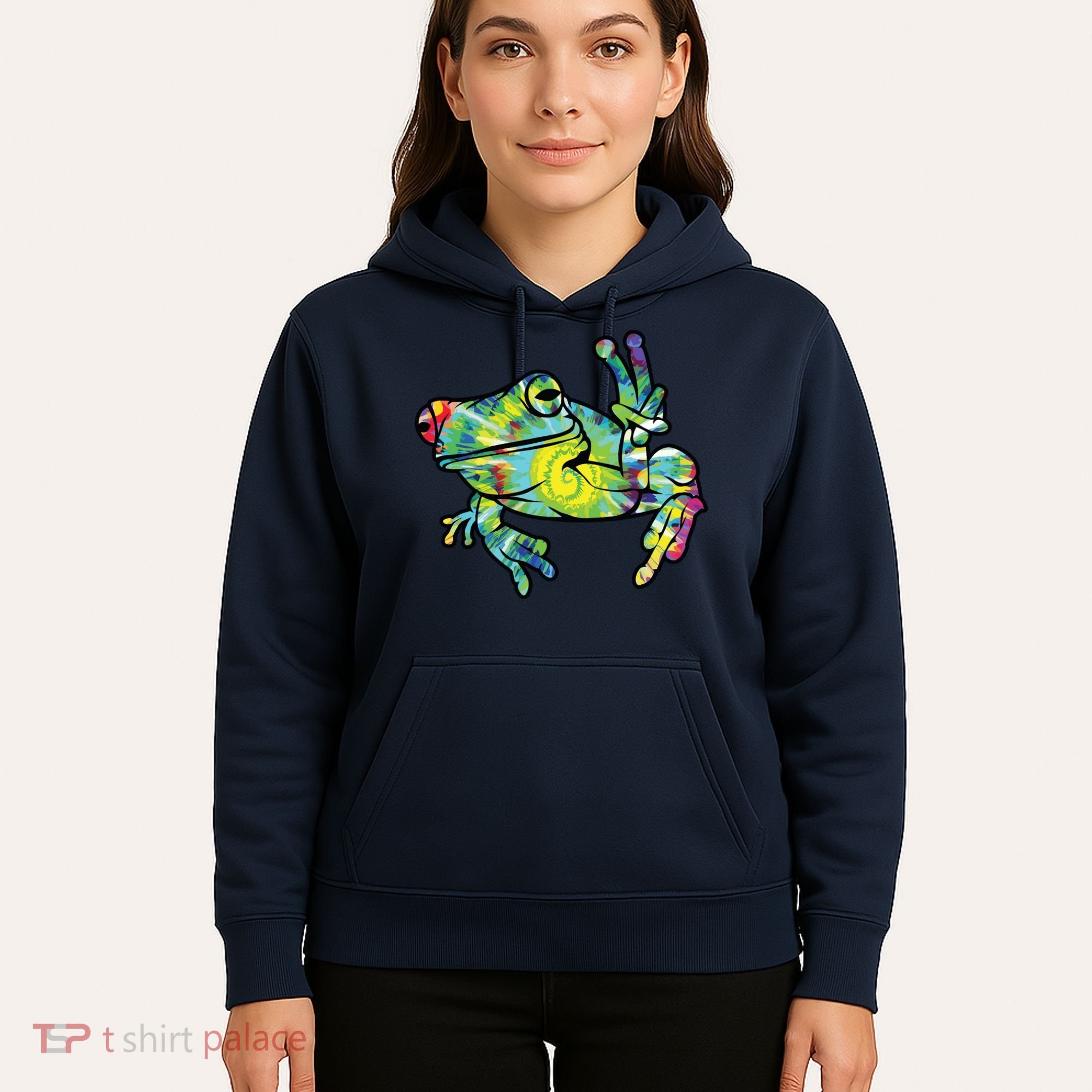 Cool Peace Frog Tie Dye Hoodie