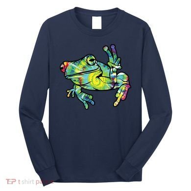 Cool Peace Frog Tie Dye Long Sleeve Shirt