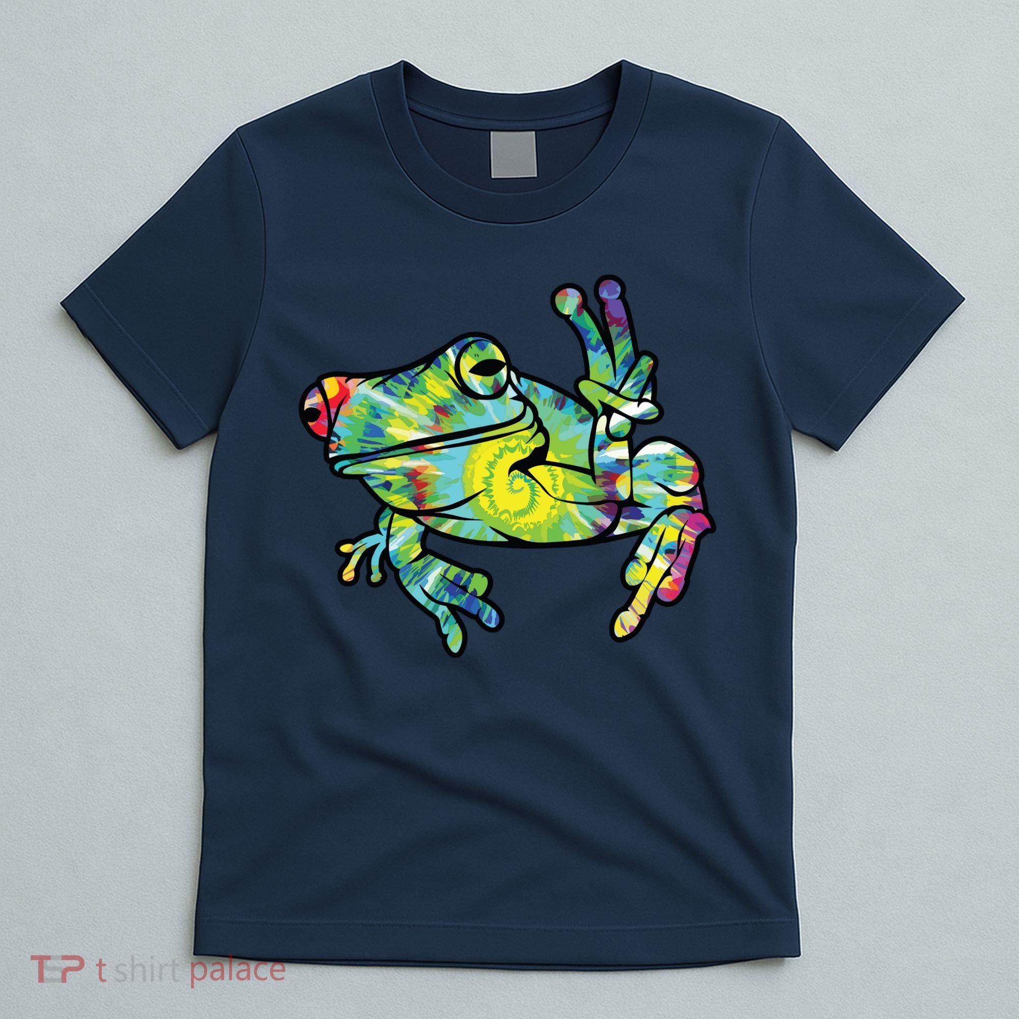 Cool Peace Frog Tie Dye T-Shirt