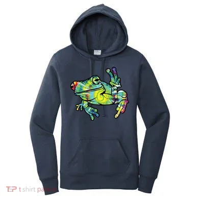 Cool Peace Frog Tie Dye Women's Hoodie