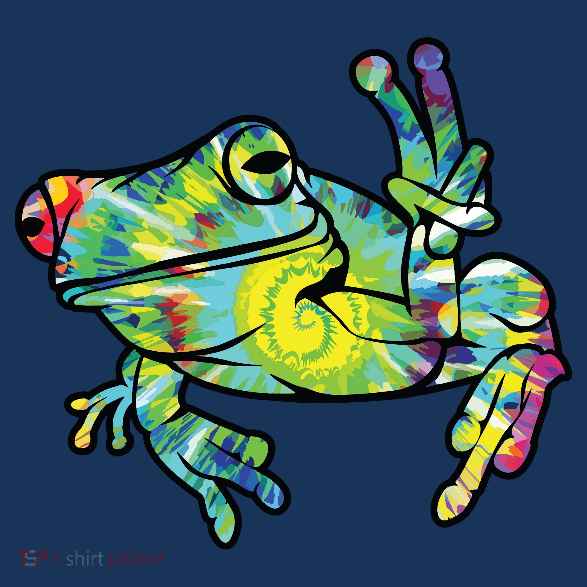 Cool Peace Frog Tie Dye Women's Hoodie