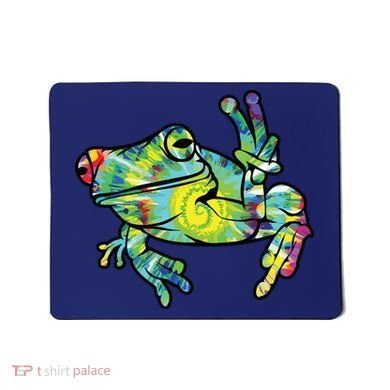 Cool Peace Frog Tie Dye Mousepad