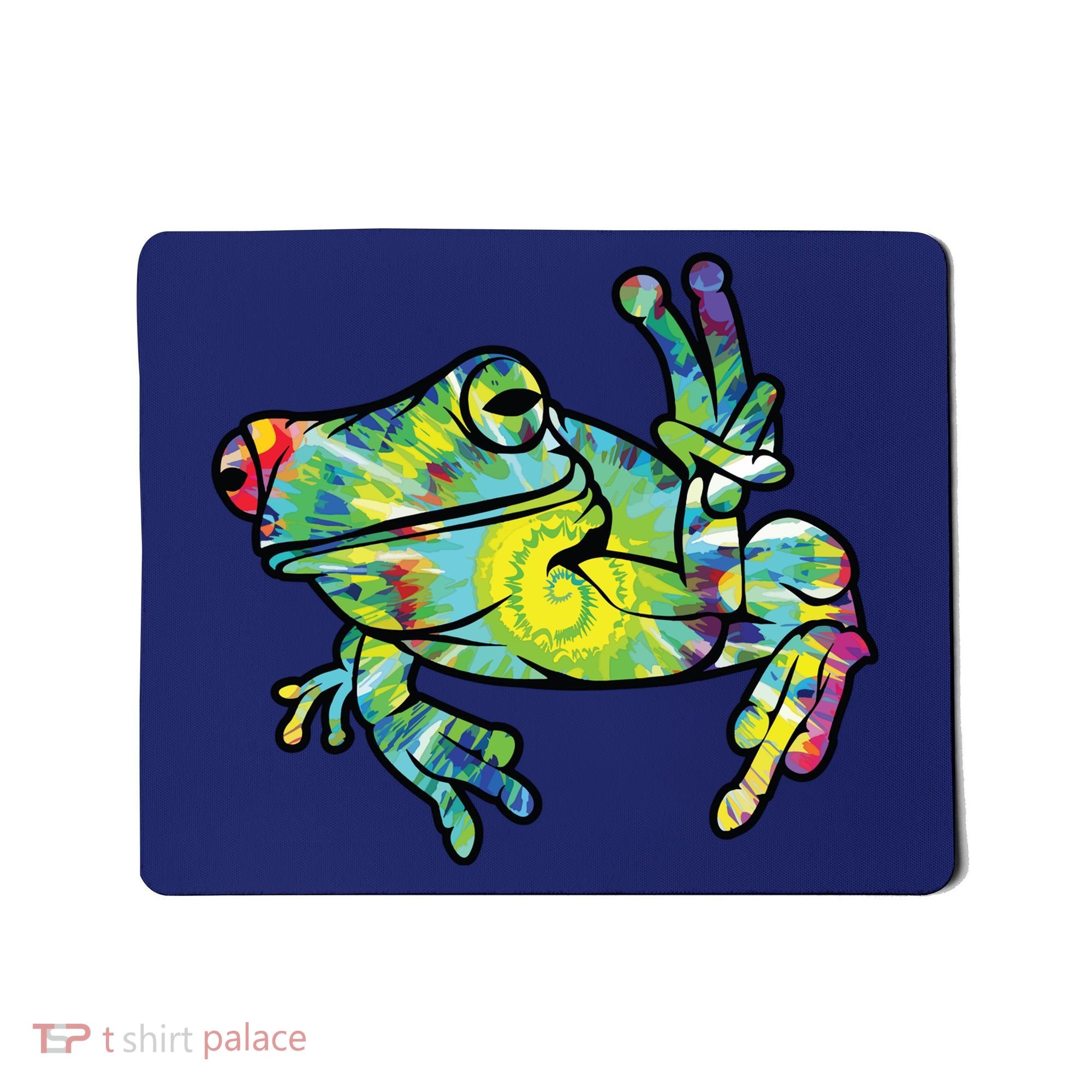 Cool Peace Frog Tie Dye Mousepad