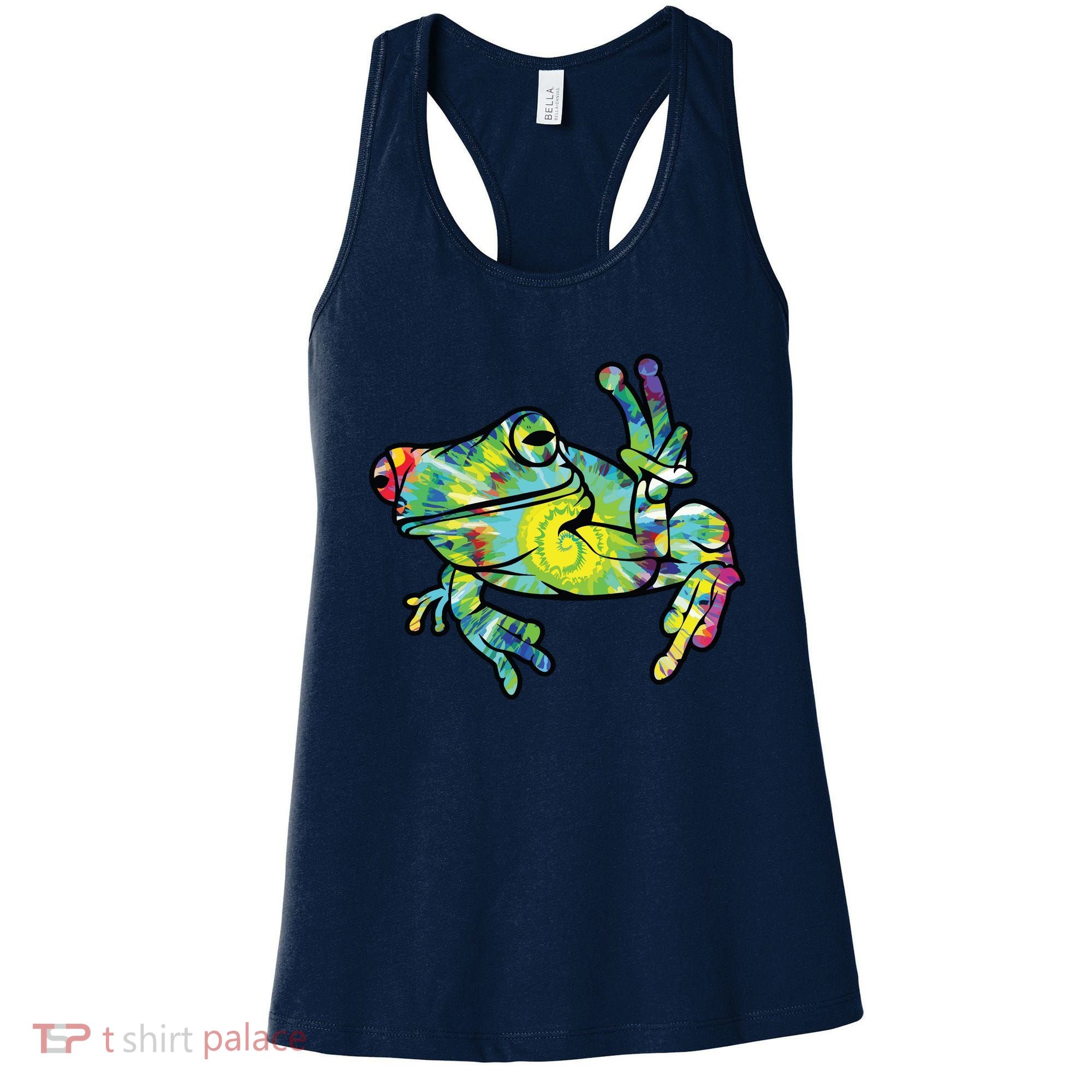 Cool Peace Frog Tie Dye Women's Tank Top