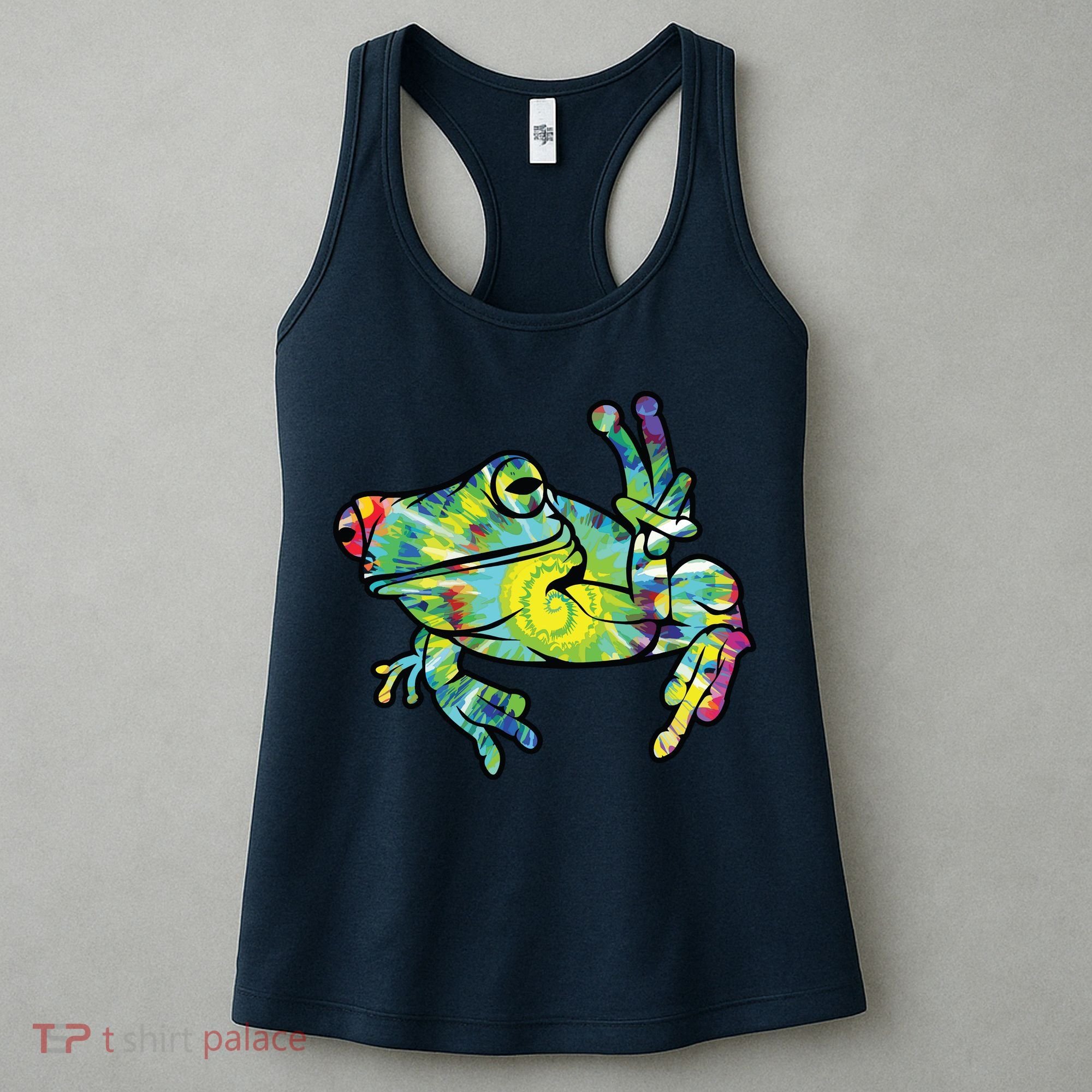 Cool Peace Frog Tie Dye Women's Tank Top