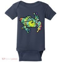 Cool Peace Frog Tie Dye Baby Bodysuit thumb 0