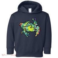 Cool Peace Frog Tie Dye Toddler Hoodie thumb 0