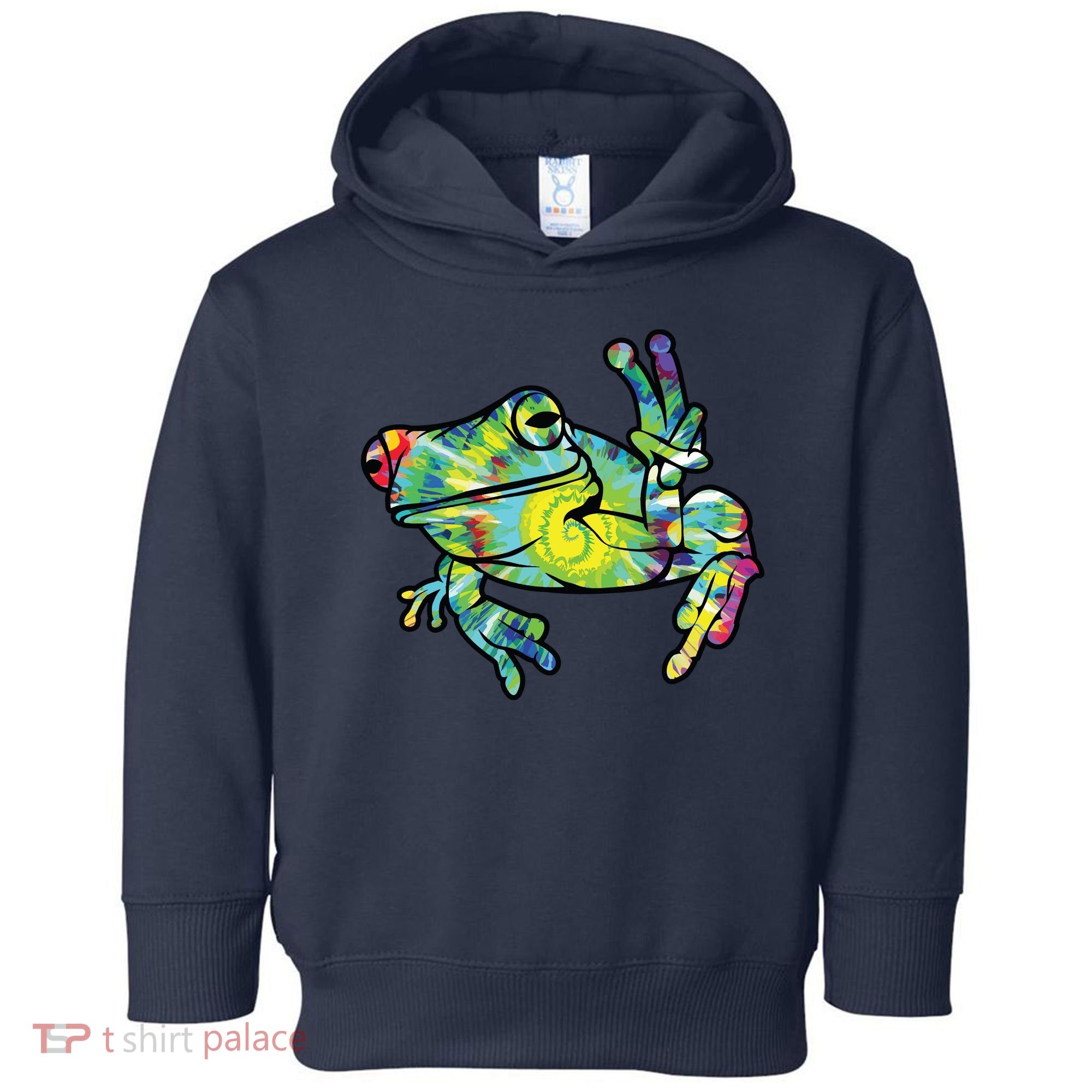Cool Peace Frog Tie Dye Toddler Hoodie