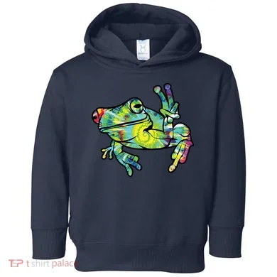 Cool Peace Frog Tie Dye Toddler Hoodie