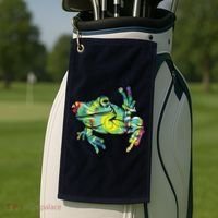 Cool Peace Frog Tie Dye Golf Towel thumb 2