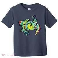 Cool Peace Frog Tie Dye Toddler T-Shirt thumb 0