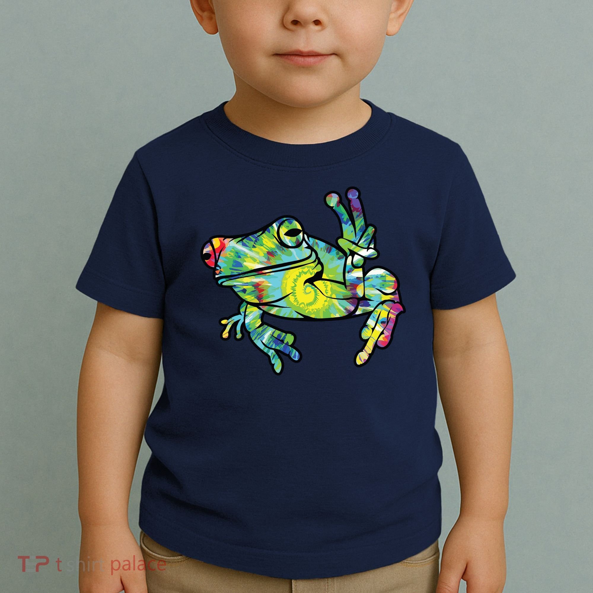 Cool Peace Frog Tie Dye Toddler T-Shirt