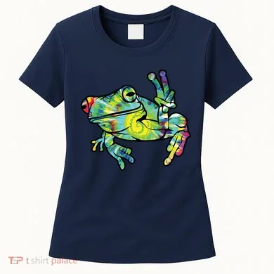 Cool Peace Frog Tie Dye Women's T-Shirt