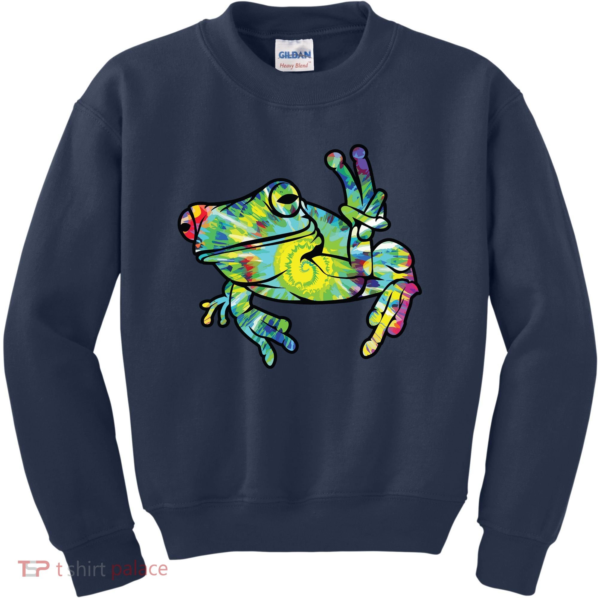 Cool Peace Frog Tie Dye Kids Sweatshirt