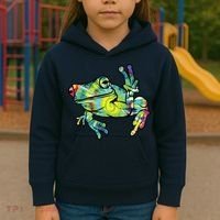 Cool Peace Frog Tie Dye Kids Hoodie thumb 3