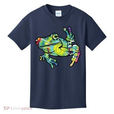 Cool Peace Frog Tie Dye Kids T-Shirt