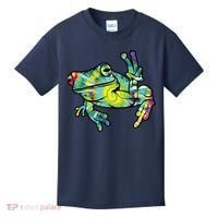 Cool Peace Frog Tie Dye Kids T-Shirt thumb 0