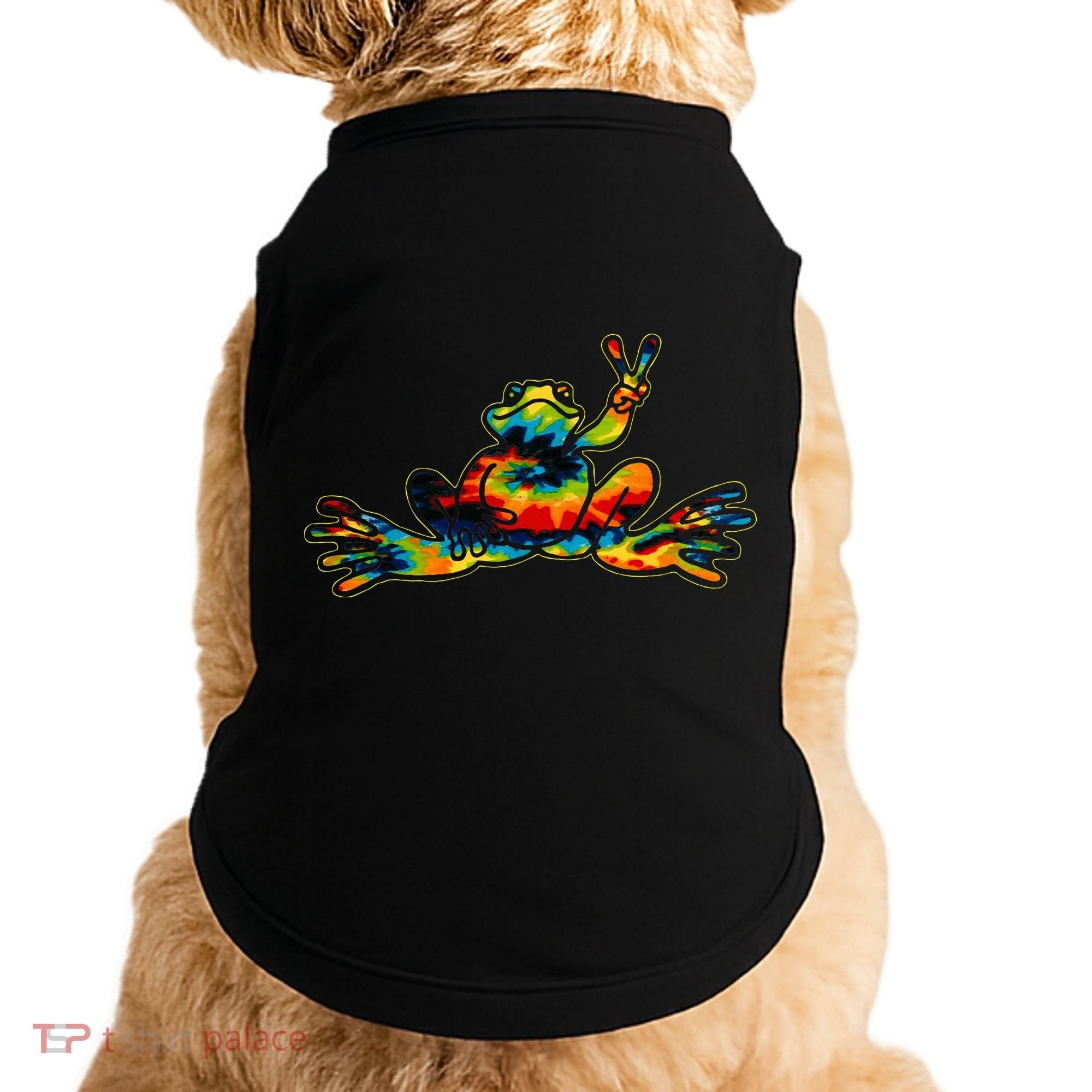 Cool Peace Frog Tie Dye 1960s Fashion Nonconformists Doggie Tank