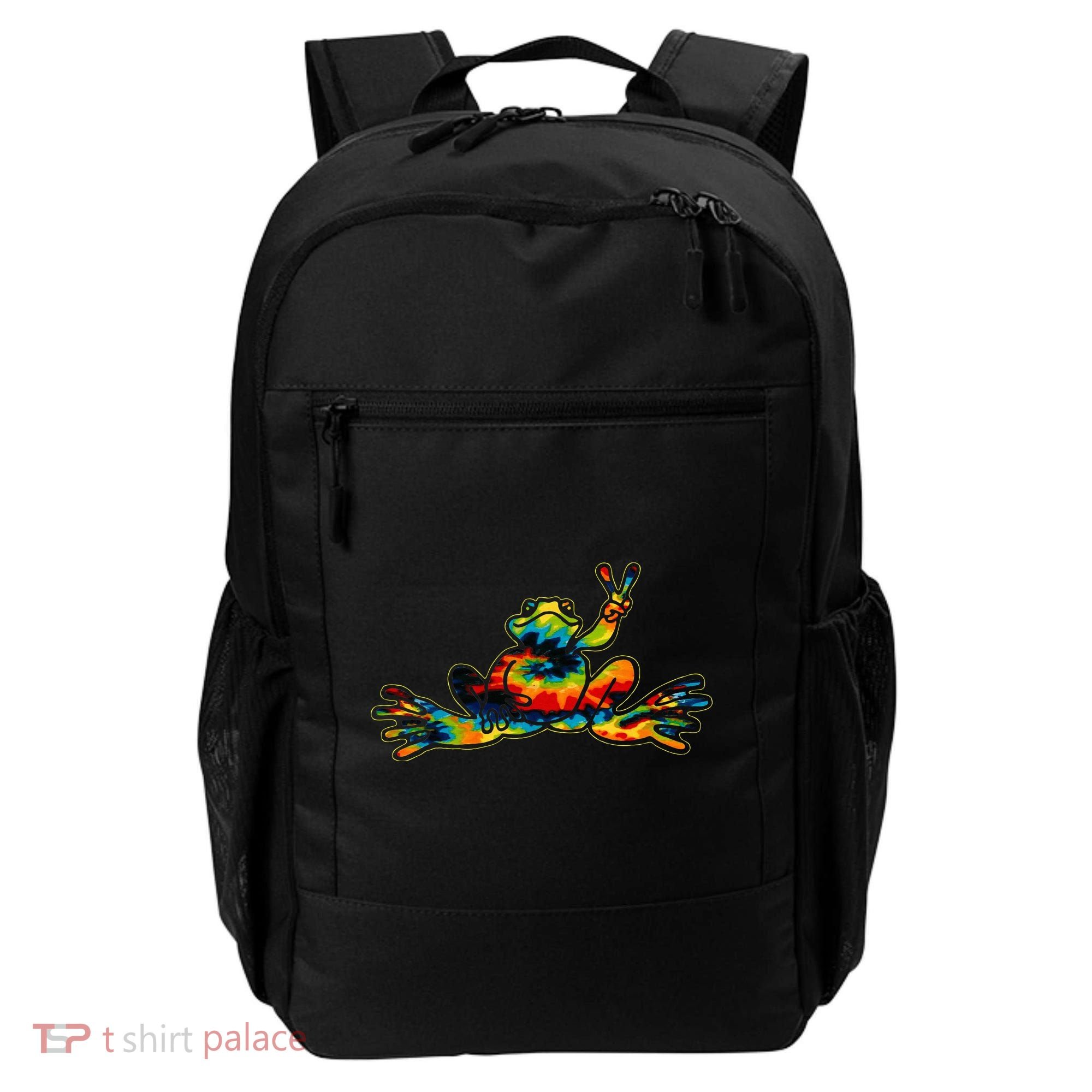Cool Peace Frog Tie Dye 1960s Fashion Nonconformists Backpack