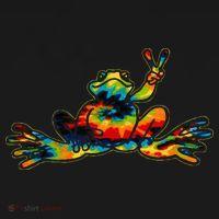 Cool Peace Frog Tie Dye 1960s Fashion Nonconformists Women's Hoodie thumb 2