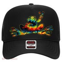 Cool Peace Frog Tie Dye 1960s Fashion Nonconformists Hat thumb 0