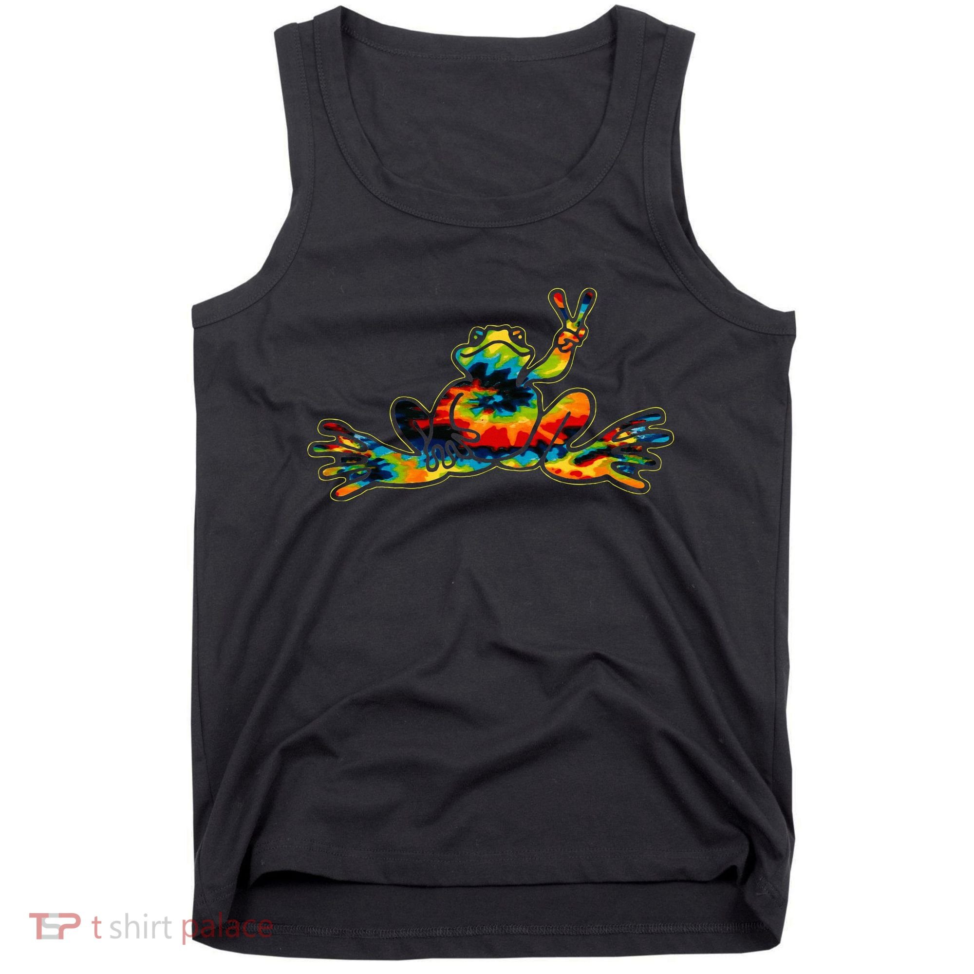Cool Peace Frog Tie Dye 1960s Fashion Nonconformists Tank Top