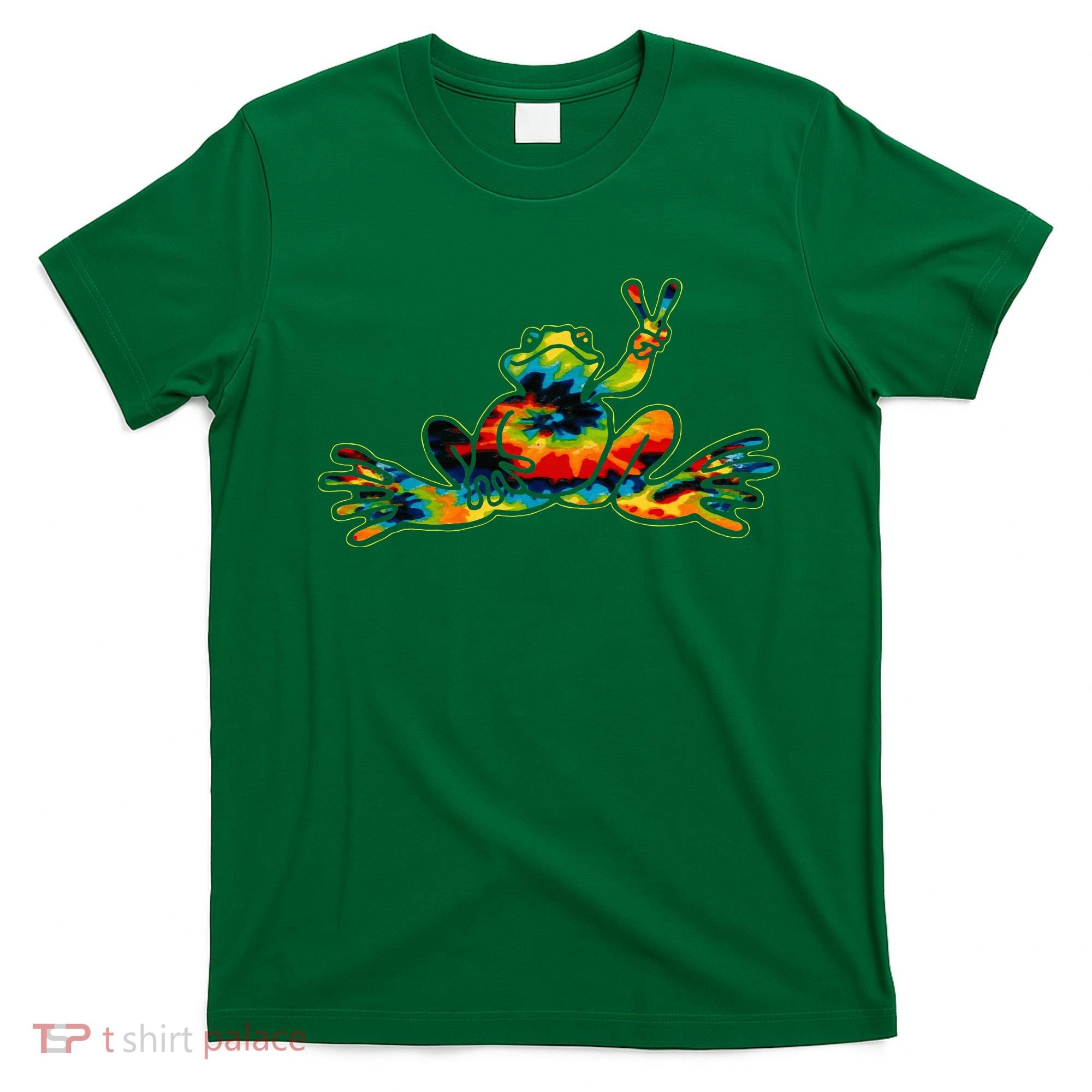 Cool Peace Frog Tie Dye 1960s Fashion Nonconformists T-Shirt