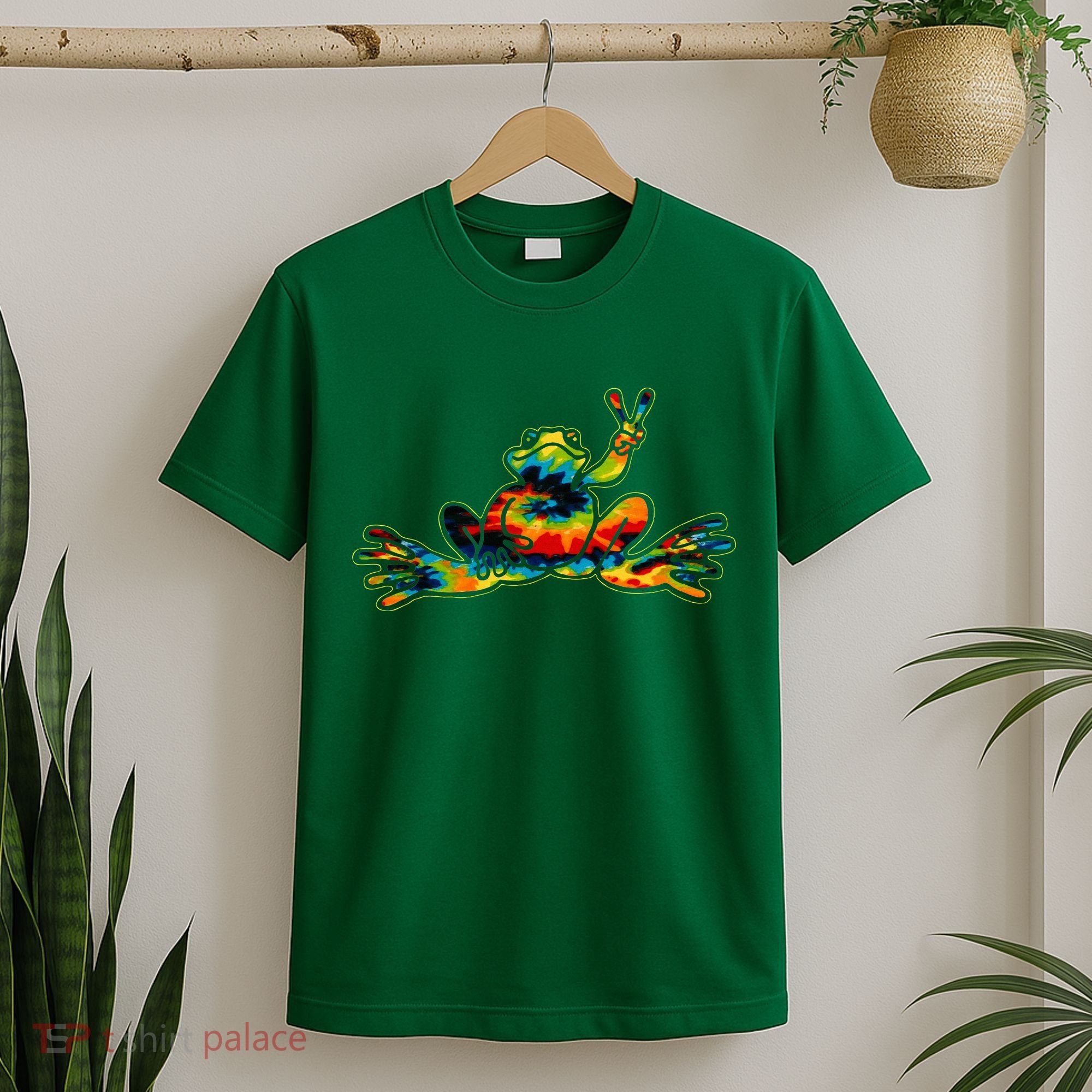 Cool Peace Frog Tie Dye 1960s Fashion Nonconformists T-Shirt