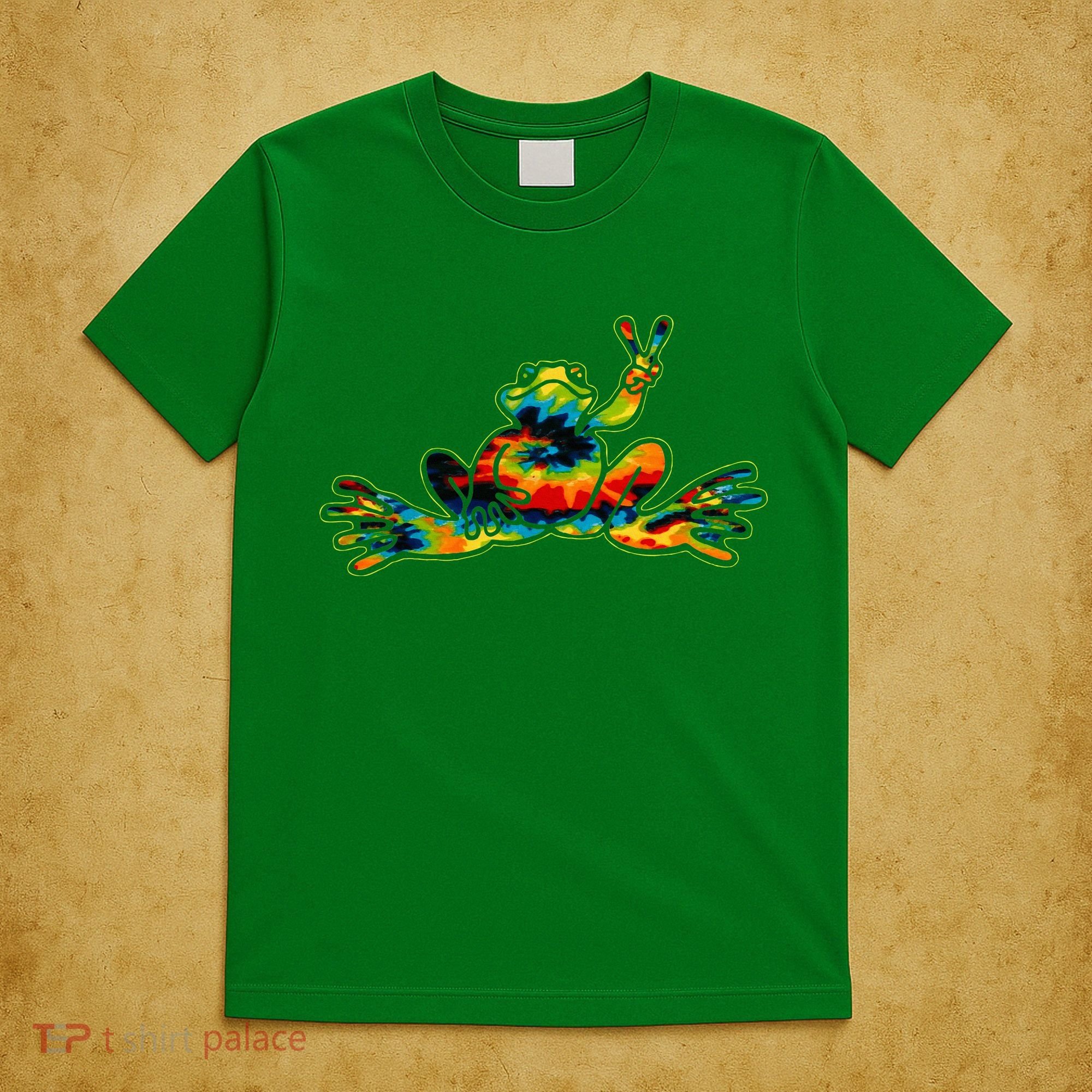 Cool Peace Frog Tie Dye 1960s Fashion Nonconformists T-Shirt