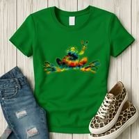 Cool Peace Frog Tie Dye 1960s Fashion Nonconformists Women's T-Shirt thumb 3