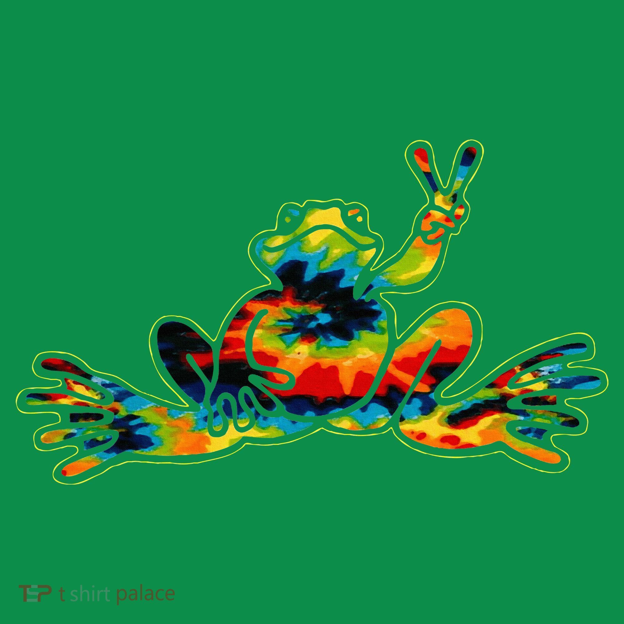 Cool Peace Frog Tie Dye 1960s Fashion Nonconformists Women's T-Shirt