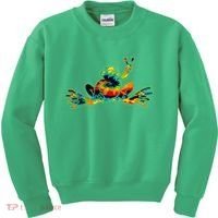 Cool Peace Frog Tie Dye 1960s Fashion Nonconformists Kids Sweatshirt thumb 0