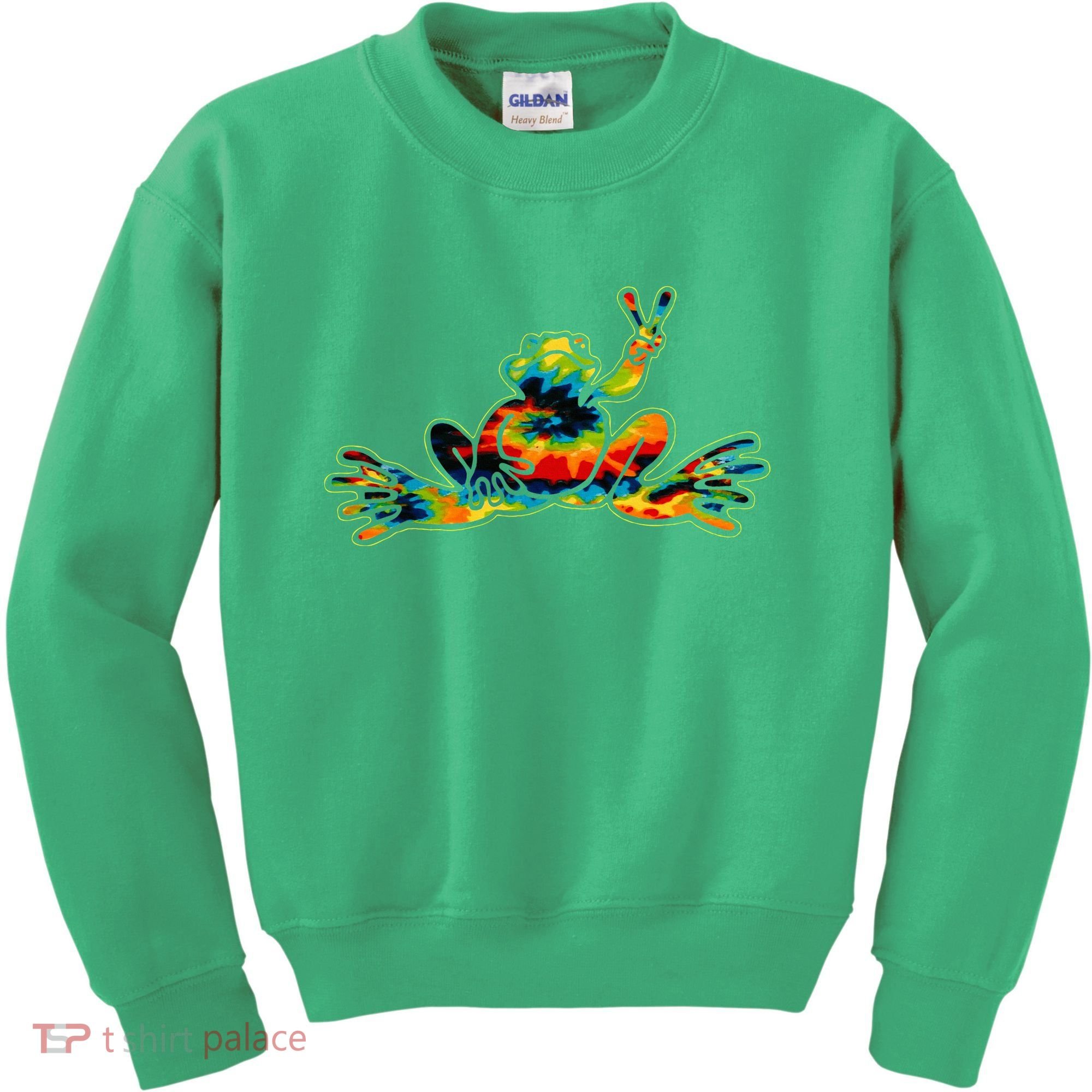 Cool Peace Frog Tie Dye 1960s Fashion Nonconformists Kids Sweatshirt