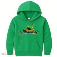 Cool Peace Frog Tie Dye 1960s Fashion Nonconformists Kids Hoodie thumb 0