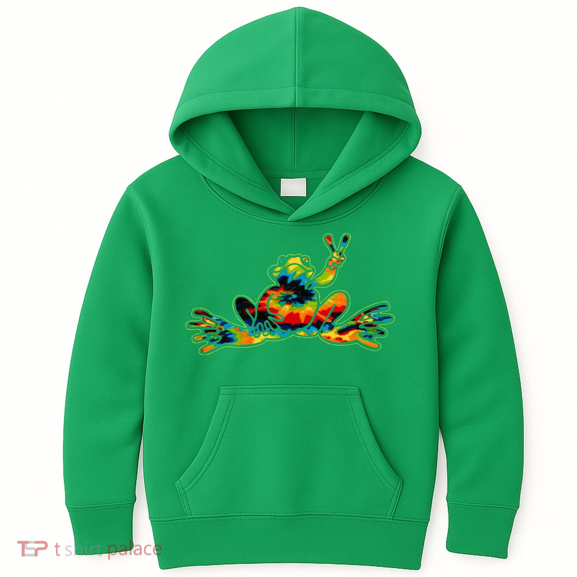 Cool Peace Frog Tie Dye 1960s Fashion Nonconformists Kids Hoodie