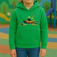 Cool Peace Frog Tie Dye 1960s Fashion Nonconformists Kids Hoodie thumb 3