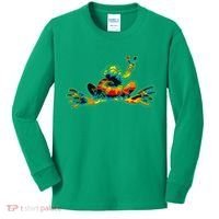 Cool Peace Frog Tie Dye 1960s Fashion Nonconformists Kids Long Sleeve Shirt thumb 0