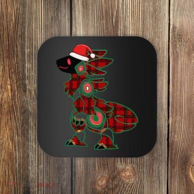 Christmas Protogen Fursuit Tartan Fursona Coaster