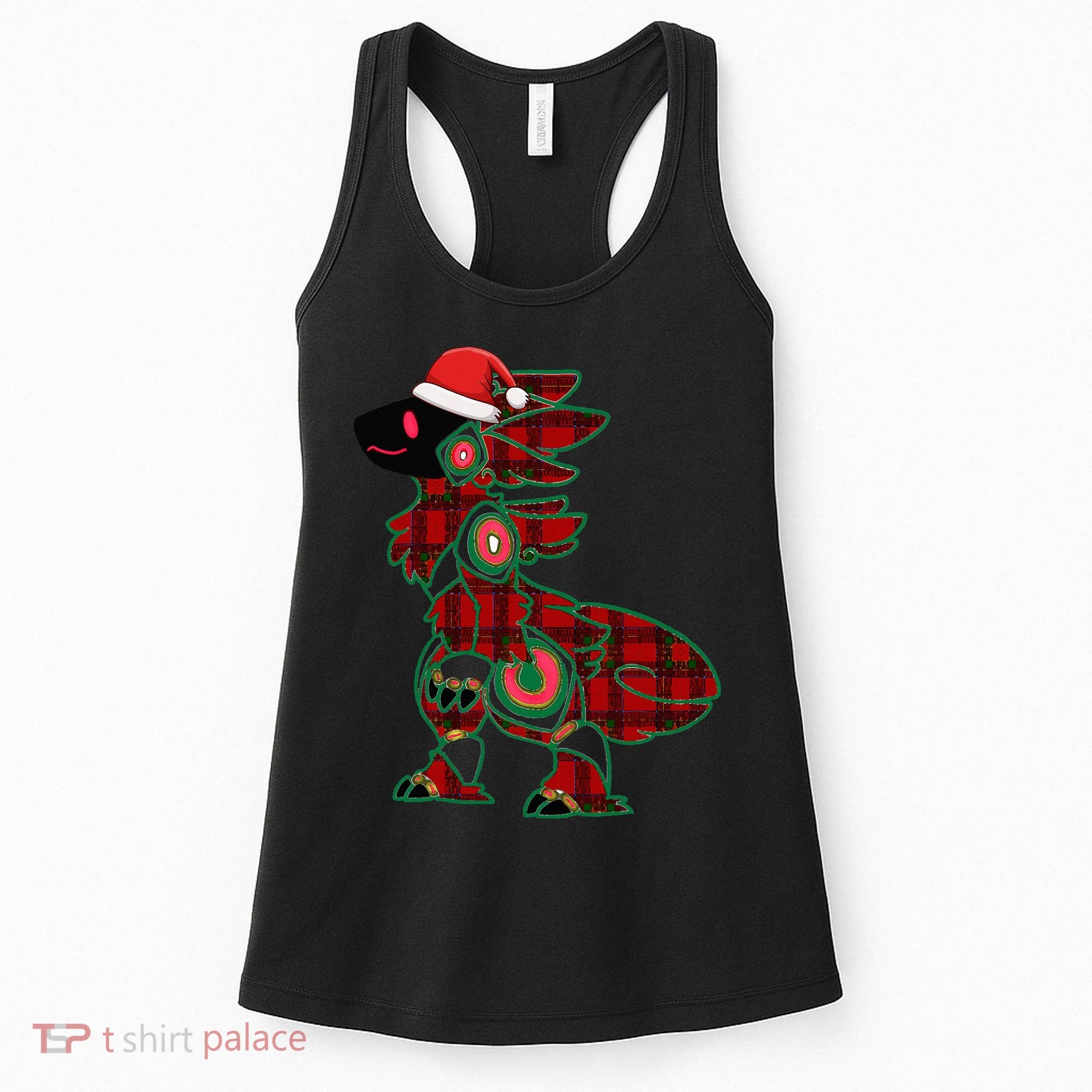 Christmas Protogen Fursuit Tartan Fursona Women's Tank Top