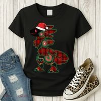 Christmas Protogen Fursuit Tartan Fursona Women's T-Shirt thumb 3