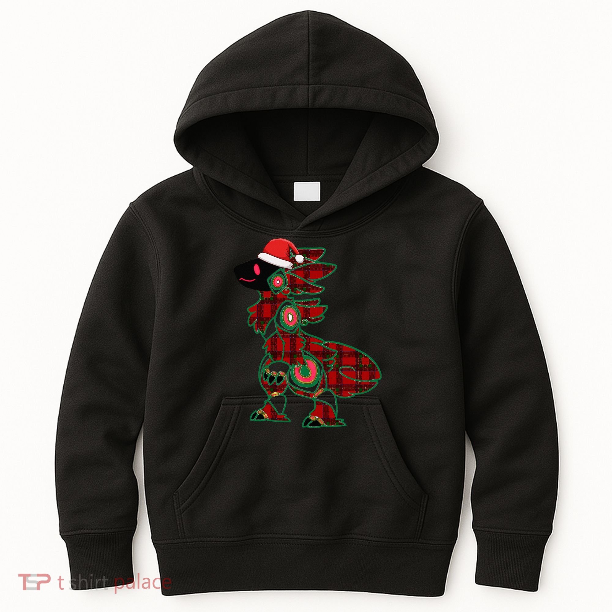 Christmas Protogen Fursuit Tartan Fursona Kids Hoodie