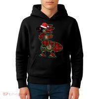 Christmas Protogen Fursuit Tartan Fursona Kids Hoodie thumb 4
