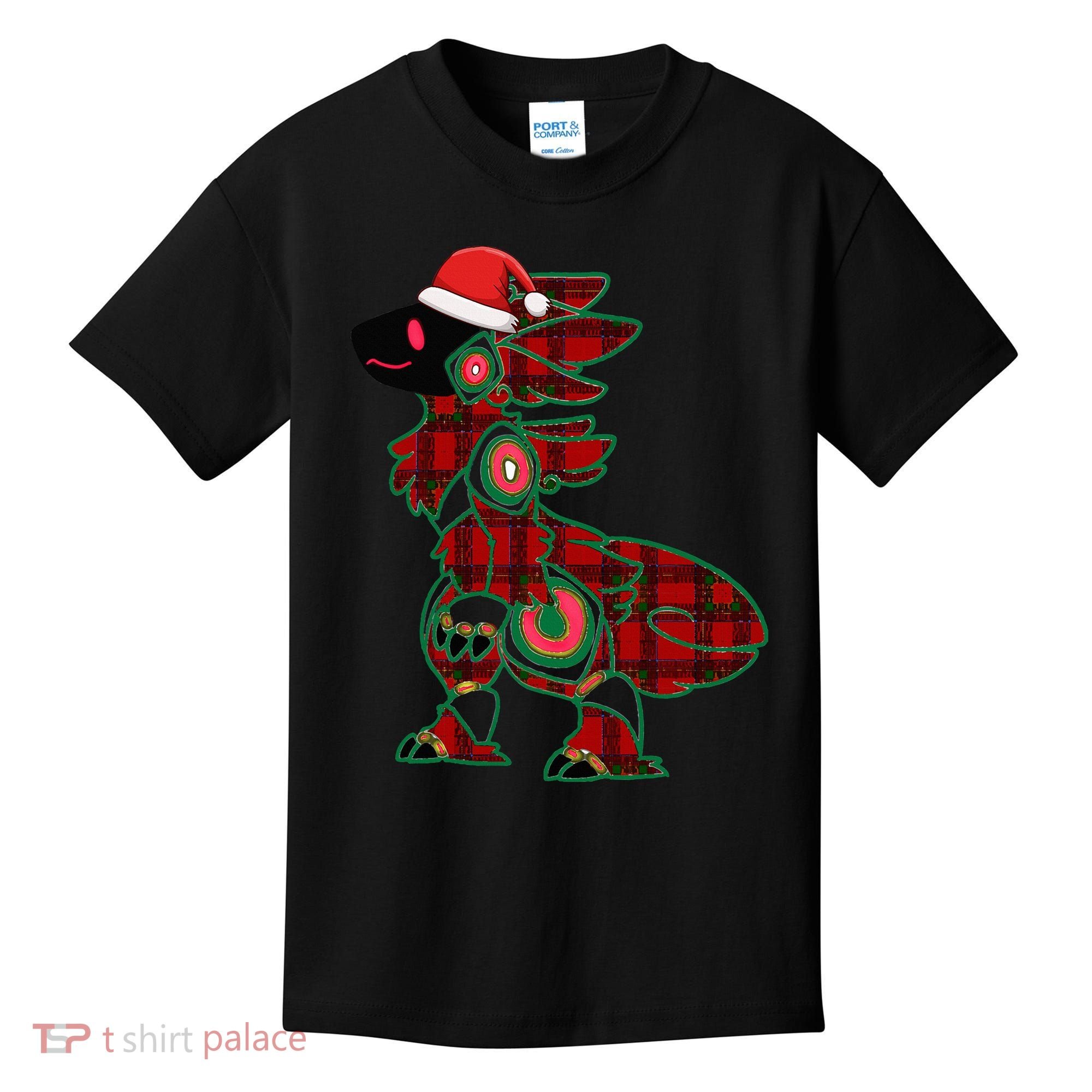 Christmas Protogen Fursuit Tartan Fursona Kids T-Shirt
